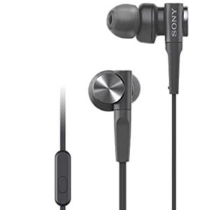 Sony Wired Extra Bass Earbud Headphones/Headset with Mic for Phone Call, Black